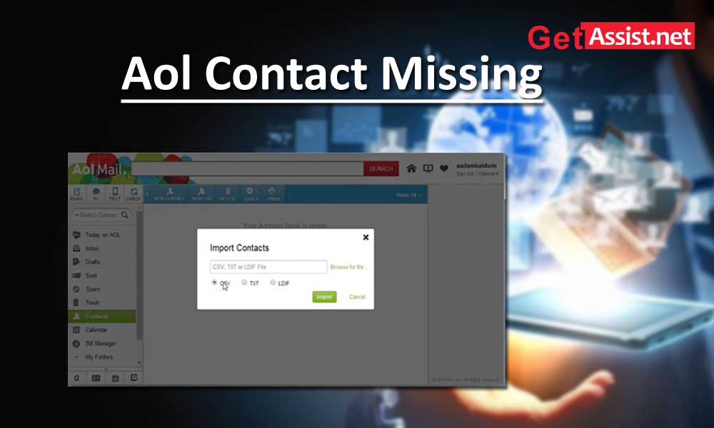 restore missing deleted aol contacts in aol mail