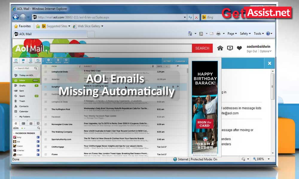 aol mails disappeared how to restore