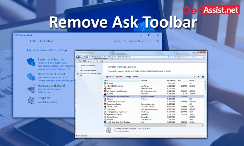 remove ask toolbar from browsers