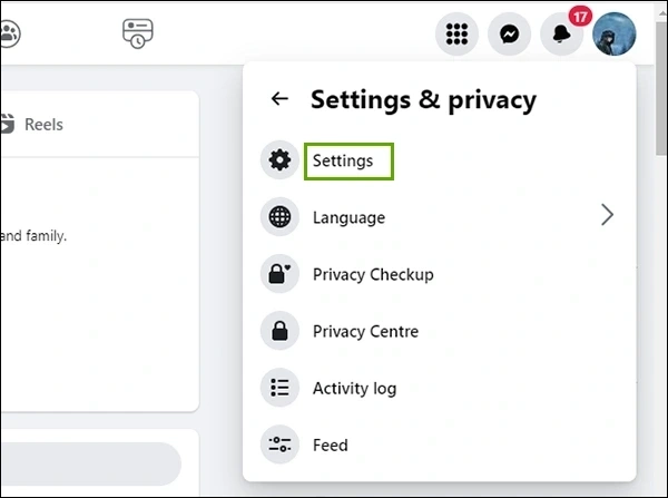 click on Settings and Privacy