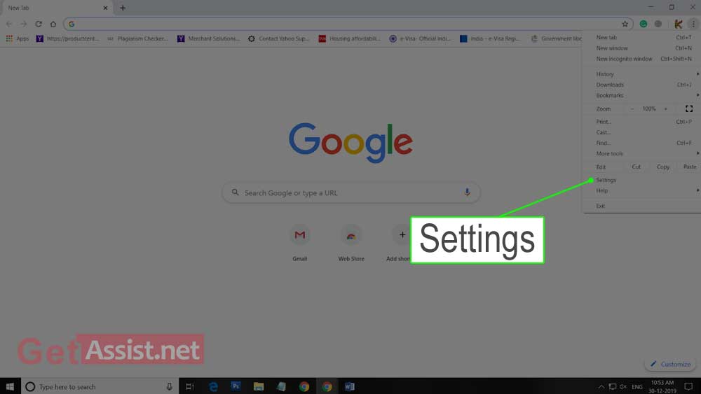 Click on Google setting