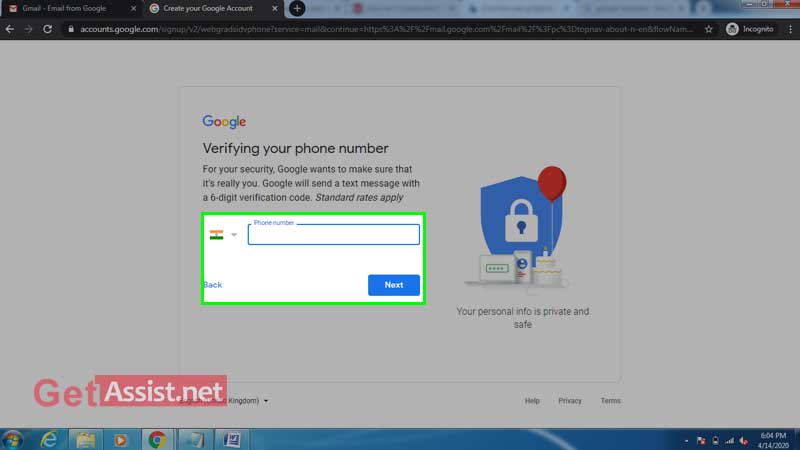 enter your phone number for verification 


