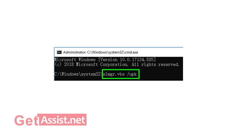 To activate Windows 10, copy and paste this command: slmgr.vbs /upk
