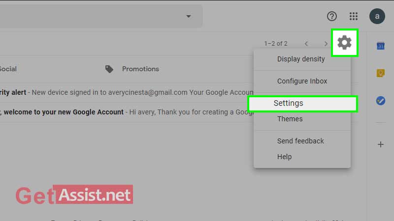 Open gmail account and go settings option