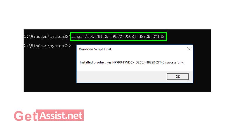 To activate Windows 10, Enter: slmgr /ipk NPPR9-FWDCX-D2C8J-H872K-2YT43.