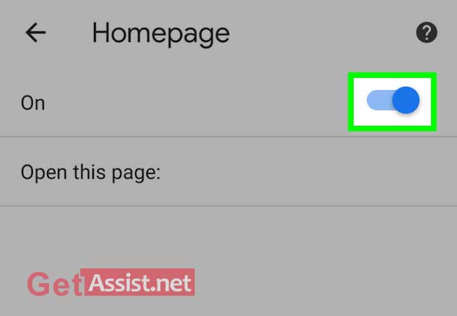 click on enable hompage