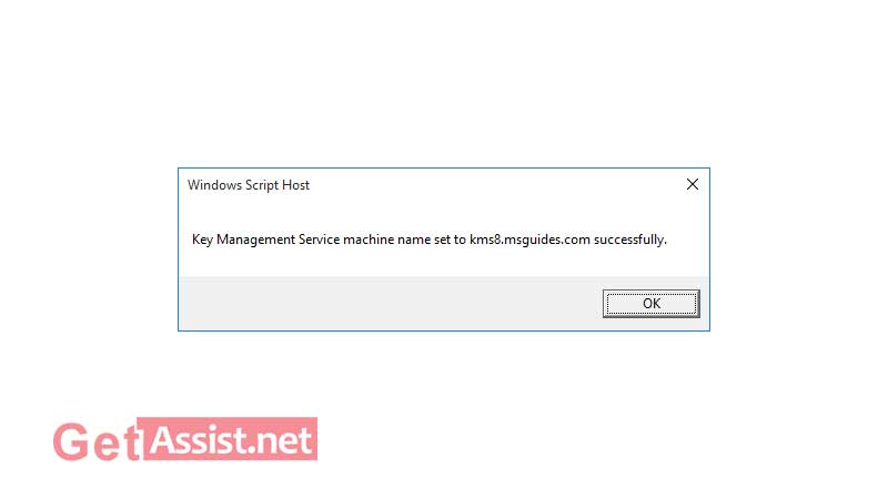 Windows 10 is activated using the command “slmgr /skms kms8.msguides.com”