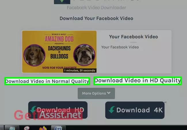 Click ‘download video in normal quality