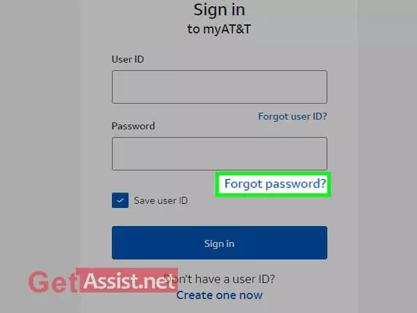 Click on AT&T Forgot Email Password