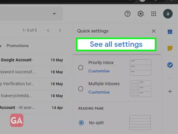 See the all Gmail settings