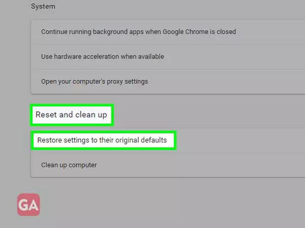 Go to chrome advanced settings and click on reset and clean up option, or tab on restore settings 