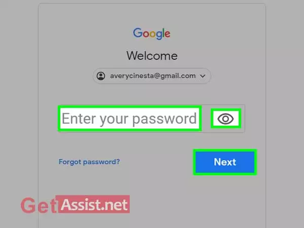 enter your Gmail password