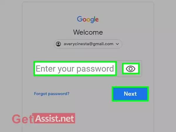 enter your gmail password