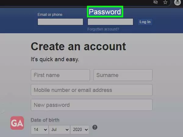 Enter the Facebook password
