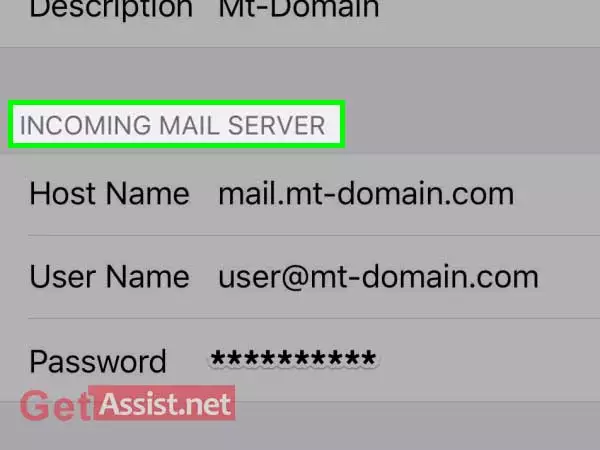 Under incoming mail server, enter SBCGlobal settings