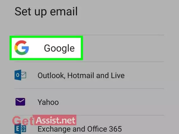 Select Google account