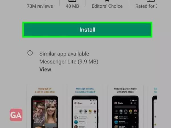 Install the messenger app
