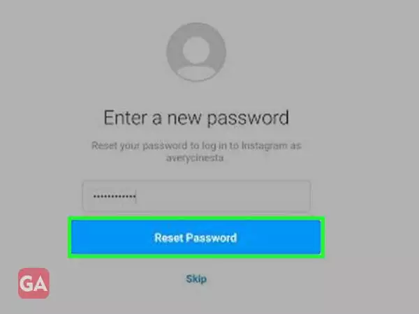Tap on the ‘Reset Password’ option