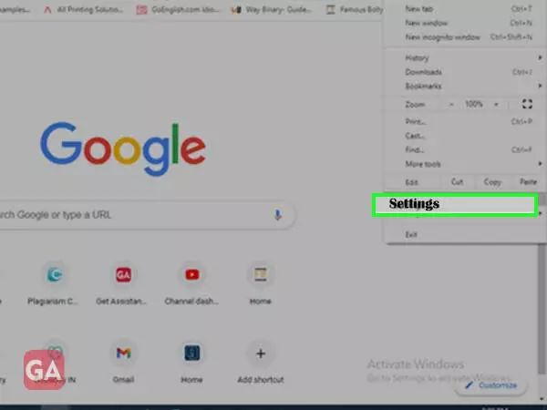 From the google chrome menu, go to settings