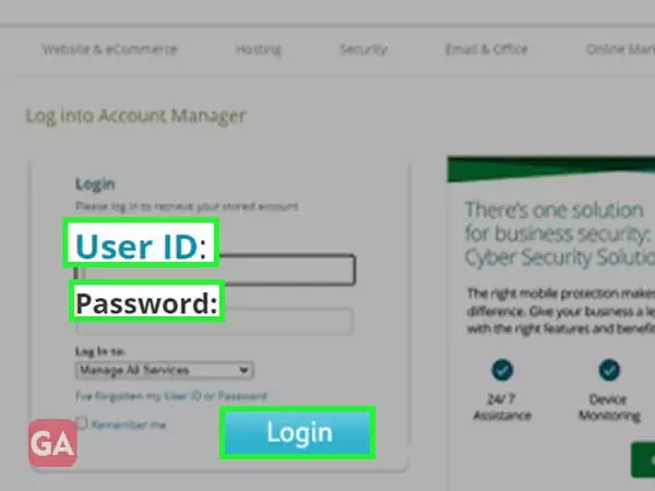 Enter the user ID and password and click on Login