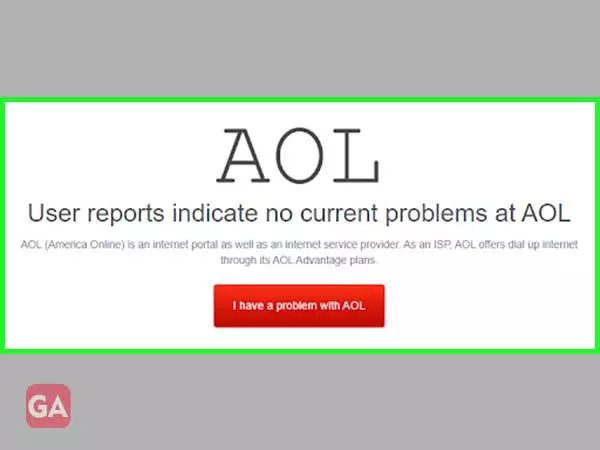 Check server status of AOL at down detector website