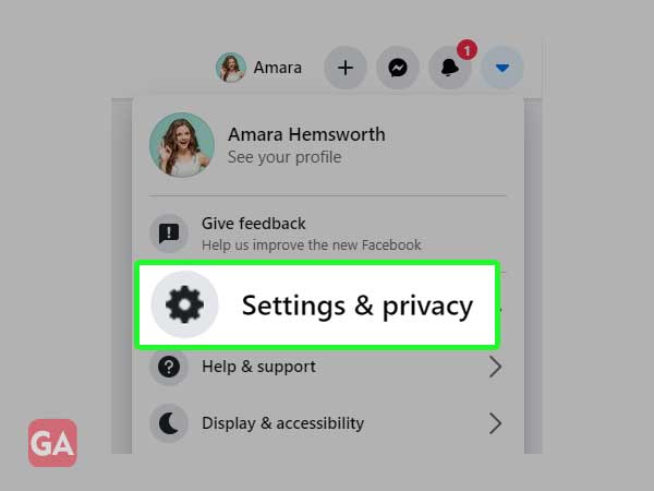 Go to Settings & Privacy