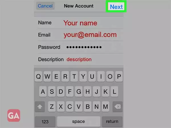 Enter the details of Verizon account