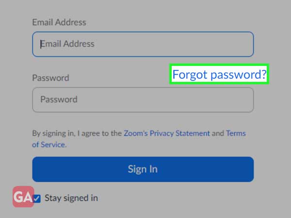 Click on ‘forgot password’

