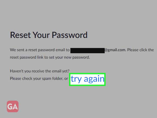 Reset your password email