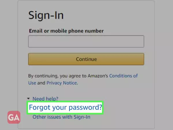 Click on Forgot your password