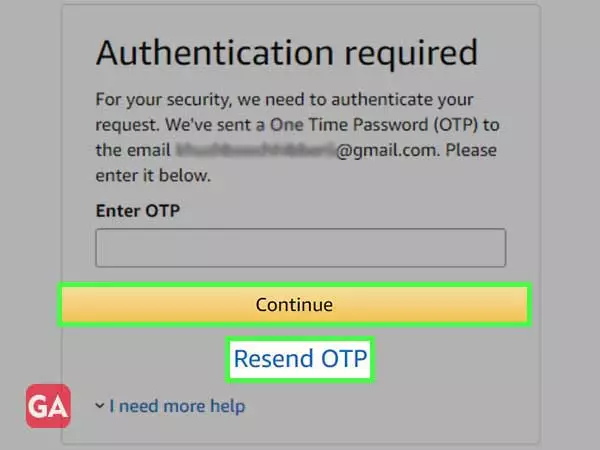 Enter the received OTP and click 'Continue'.  If you do not receive, please click 'Resend OTP