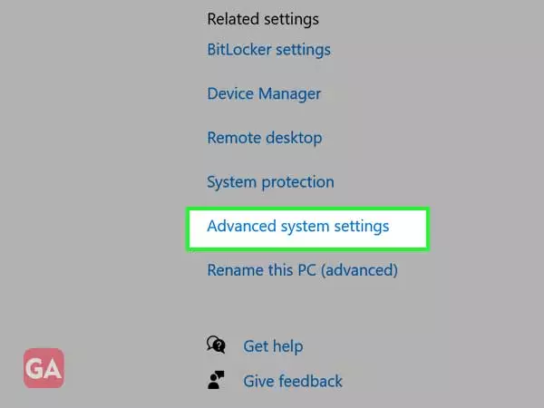 Click on ‘Advanced System Settings'