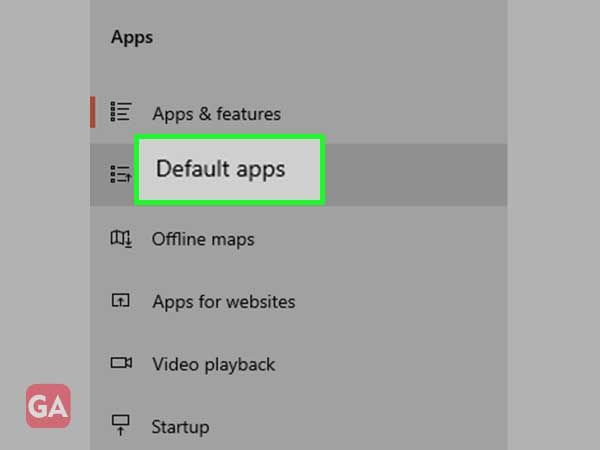 Click 'Default apps'