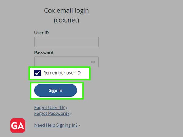 Check the 'Remember User ID' checkbox and click 'Login'
