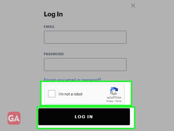 Fill in the login form with the necessary details and press the 'Login' button