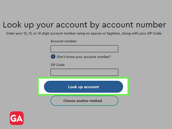 Enter your account number & click on ‘Look up account’ to find your Cox email account’s User ID.