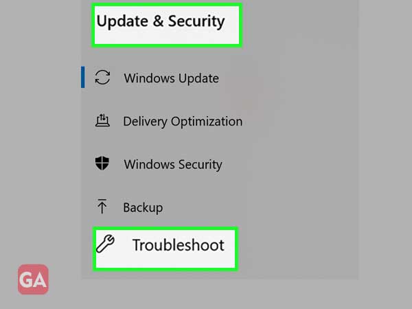 Press Windows key + I to open settings, go to update & security and click on troubleshoot