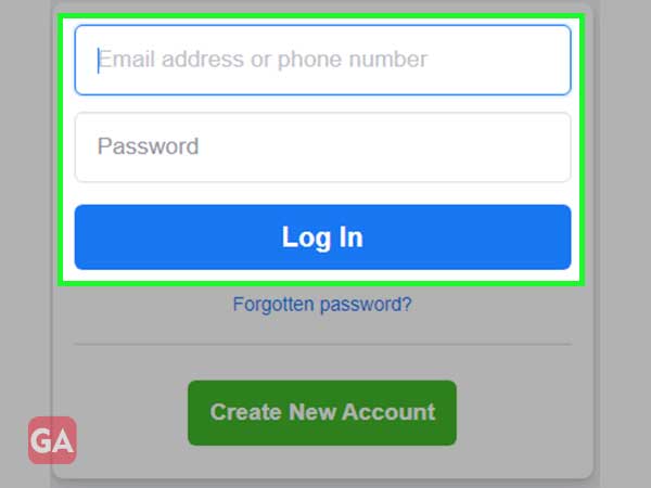 Enter your email address or phone number and password on the www.facebook.com and click on ‘log in’ button
