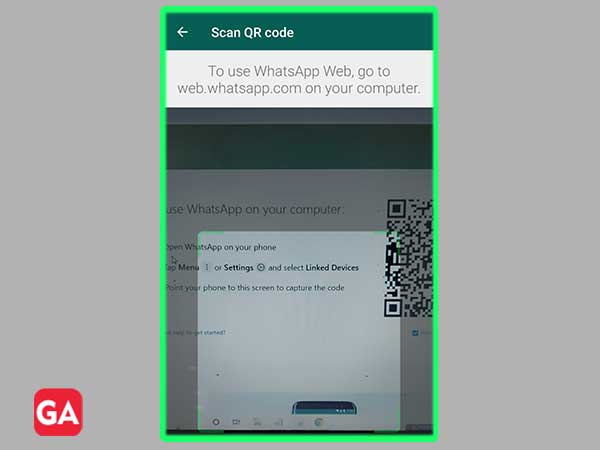 Scan the QR code you see on the WhatsApp Web of your PC screen using the scanner of your phone