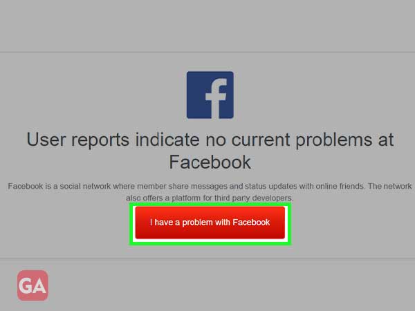 Click on I have a problem with Facebook