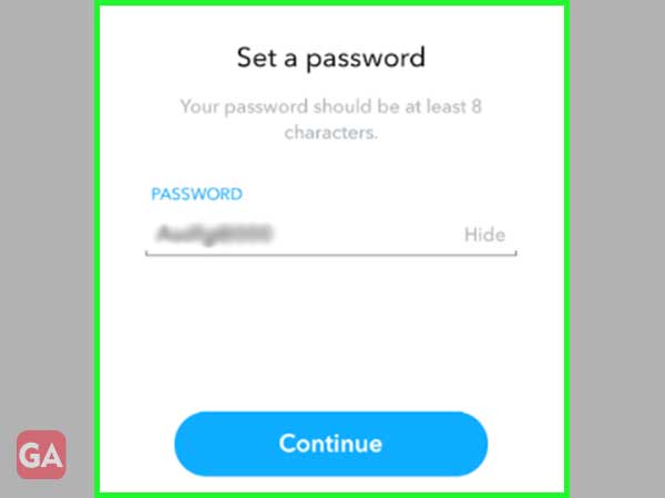 Set your desired Password