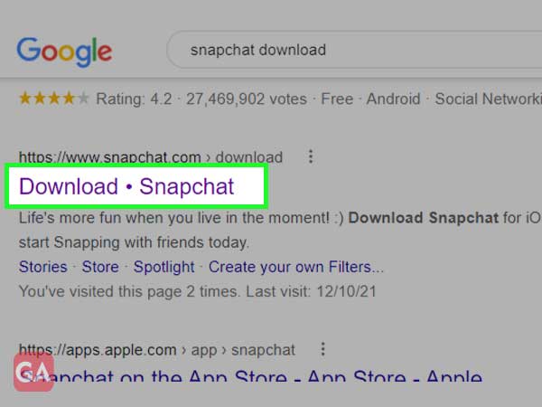 Download Snapchat through Web Browser