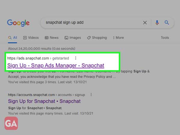 Sign up Snapchat Business Account 