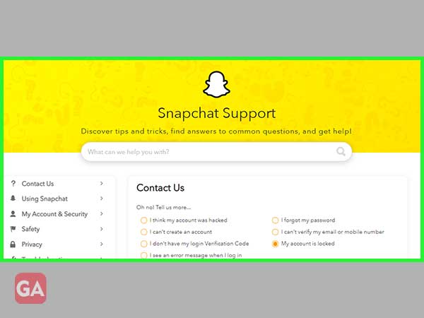 Contact Snapchat Team