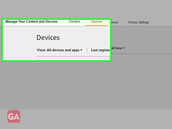 Go to Devices under Amazon Content and Devices