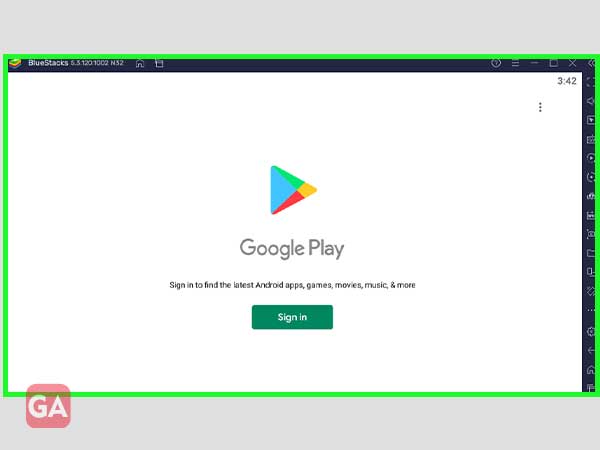 Google Playstore Sign in 