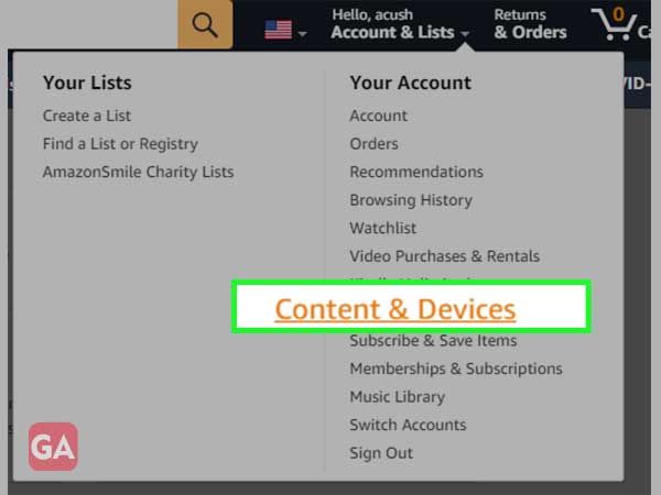 Go to ‘Content and devices’
