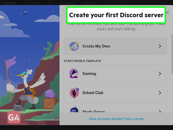 Creating your new discord server