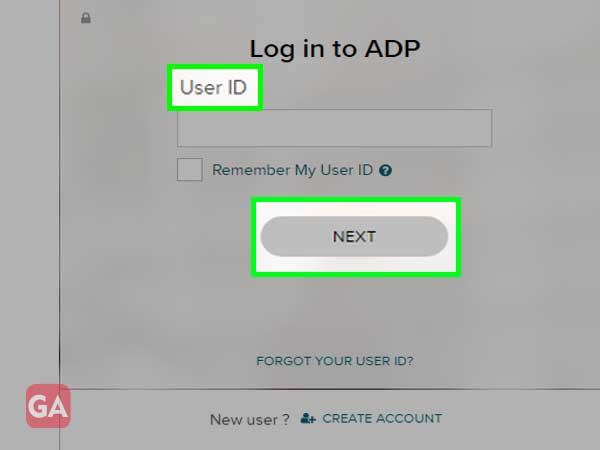  enter User ID and click to ‘Next’