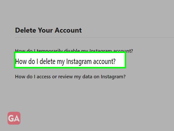 click on how do I delete my instagram account